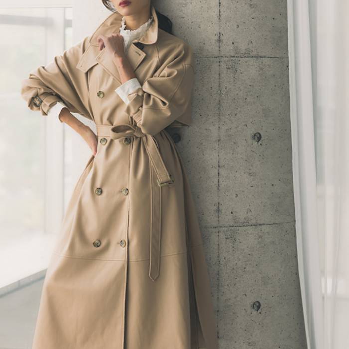 フェイクレザーロングコート | AMBIENT オンラインストア