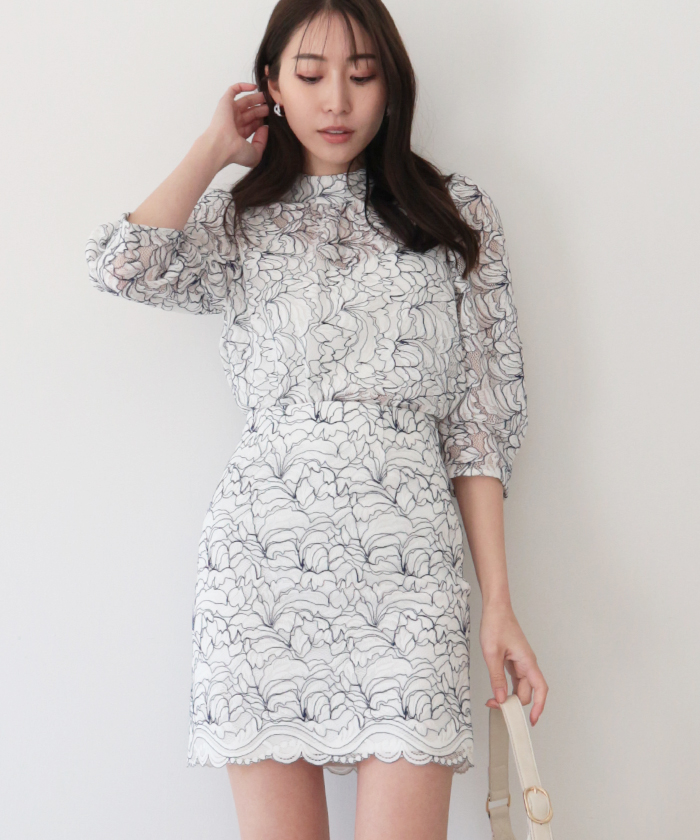 コードレーススカラップヘムミニスカート | AMBIENT オンラインストア