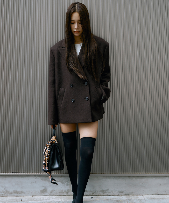 Jackal 140sソフトメルトン Pコート / J.PRESS LADIES L