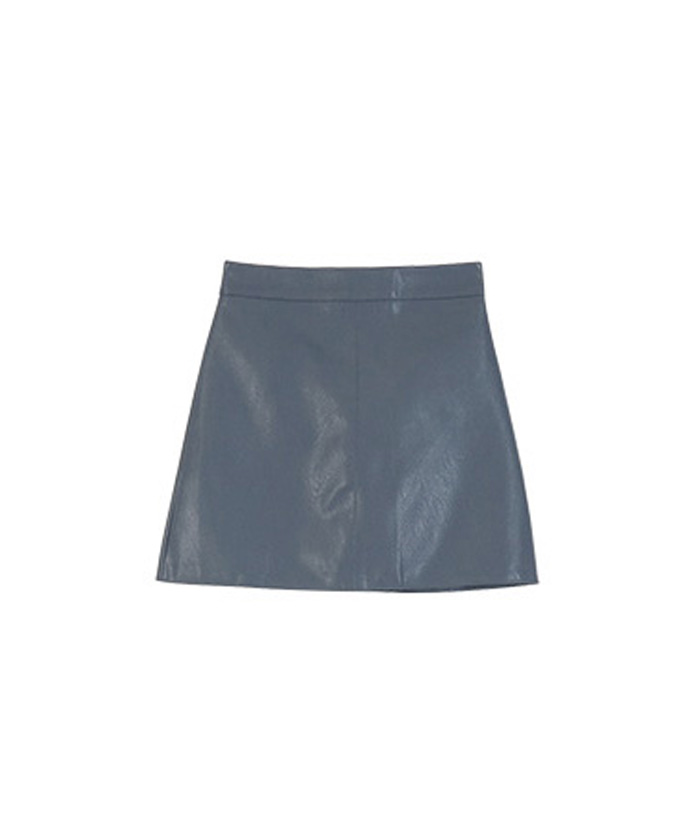 Leather A-line miniskirt
