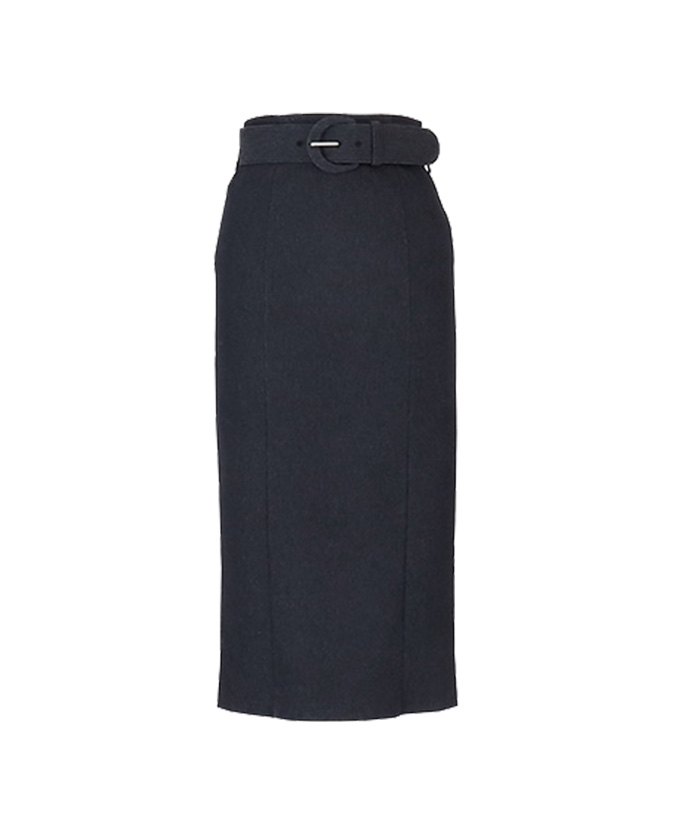 Denim-like Belt Set Pencil Skirt
