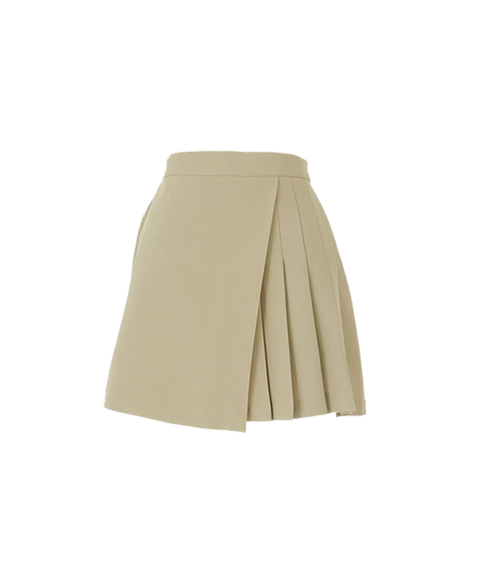 Side Pleats Miniskirt