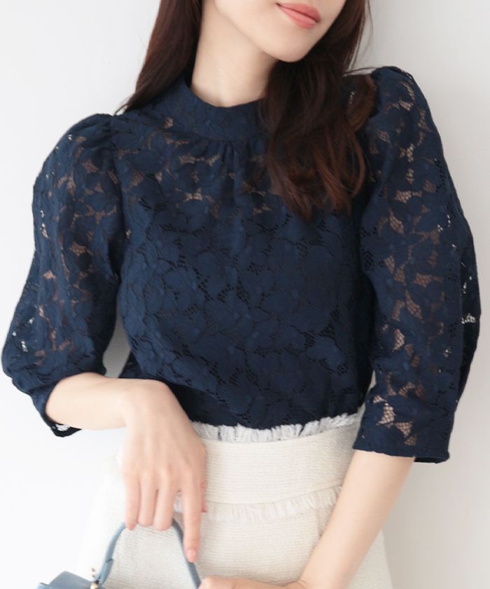 Cord Lace Stack Sleeve Blouse